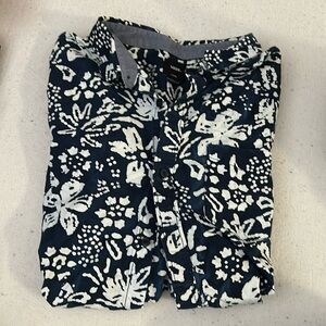 VANS Hawaiian Button Up Short Sleeve Shirt (Size Large)